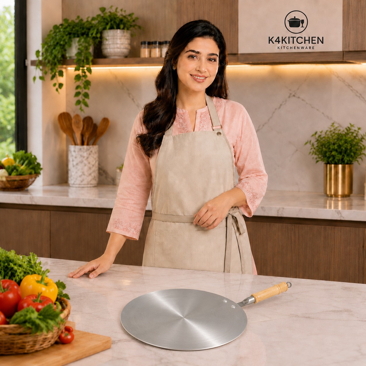 Griddle (Tawa) Wooden Handle