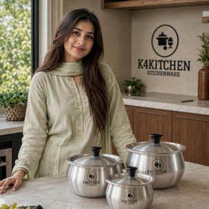 premium 3-piece stainless steel cooking pot set