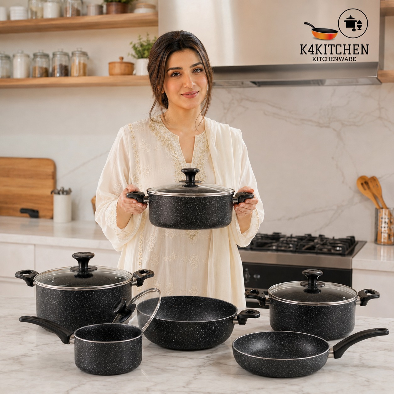 Decor Nonstick Cookware Set 18 Pieces