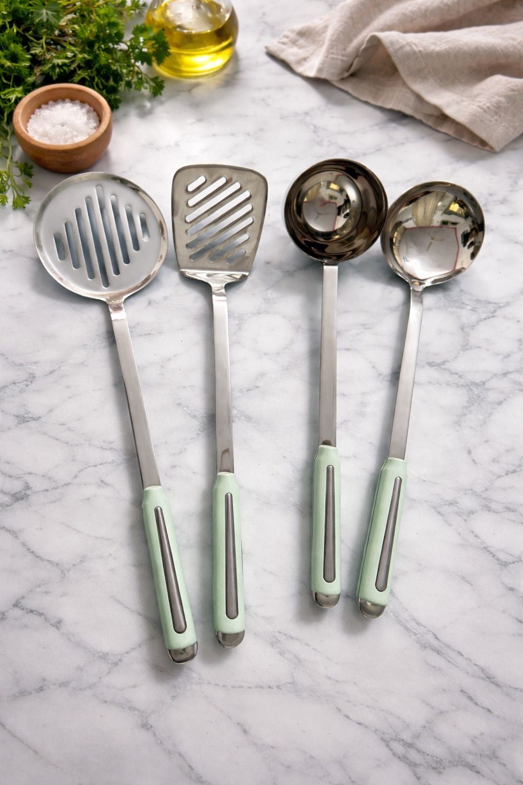 5-piece stainless steel cooking spoon set